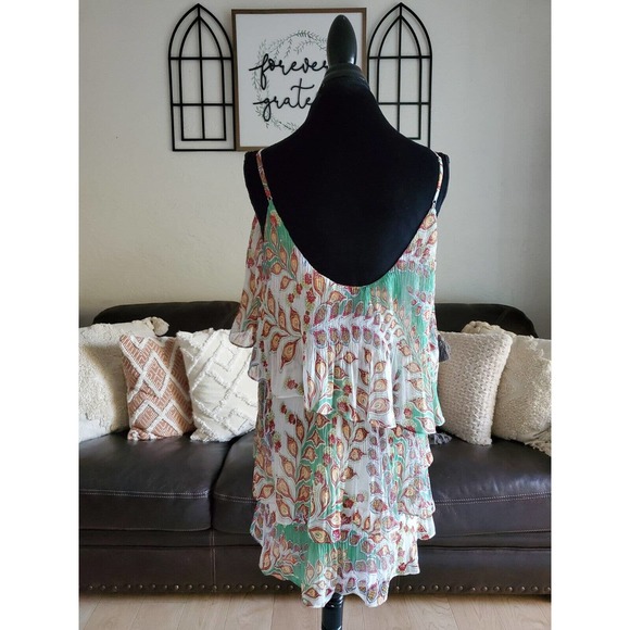 Adelyn Rae Flowy Layered Mini Dress Adjustable Straps Women's Sz M Boho Chic NWT - Picture 3 of 11